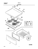 TOP / DRAWER Diagram and Parts List for FEFL74ABC  Frigidaire Range