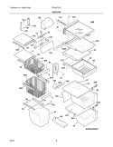 SHELVES Diagram and Parts List for FRS26TS7DW2  Frigidaire Refrigerator
