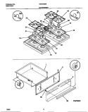 TOP / DRAWER Diagram and Parts List for WGF355BADC  Frigidaire Range