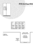 COVER Diagram and Parts List for FGHS2355KE4  Frigidaire Refrigerator