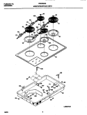 TOP / BURNERS Diagram and Parts List for FEC3X2XAC1  Frigidaire Cooktop