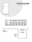 COVER Diagram and Parts List for FFHT1826LK2  Frigidaire Refrigerator
