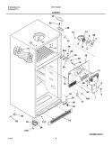 CABINET Diagram and Parts List for FRT15G4BW2  Frigidaire Refrigerator