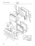 DOOR Diagram and Parts List for CPEB27S9FC5  Frigidaire Wall Oven