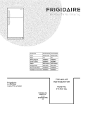 COVER Diagram and Parts List for FFHT2116LK0  Frigidaire Refrigerator