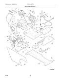 MOTOR/BLOWER/BELT Diagram and Parts List for GLGH1642FS3  Frigidaire Washer Dryer Combo