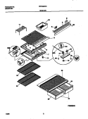 SHELVES Diagram and Parts List for FRT16ICRHD0  Frigidaire Refrigerator