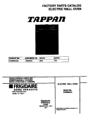 COVER Diagram and Parts List for TEB500CCB4  Tappan Wall Oven