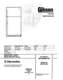 COVER Diagram and Parts List for GRT21G3CQ0  Gibson Refrigerator