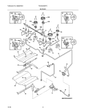 BURNER Diagram and Parts List for FGGS3045KFC  Frigidaire Range