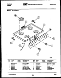 COOKTOP PARTS Diagram and Parts List for 32-1039-23-06  Tappan Range