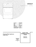 COVER Diagram and Parts List for CRE3870LWB  Crosley Range