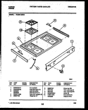 COOKTOP PARTS Diagram and Parts List for 72-3651-00-04  Tappan Range