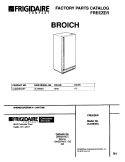 COVER Diagram and Parts List for UL2494ECW7  Frigidaire Freezer