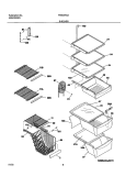 SHELVES Diagram and Parts List for FRS23R4AW9  Frigidaire Refrigerator