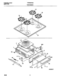TOP / DRAWER Diagram and Parts List for TGF602PGW1  Tappan Range