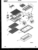 SHELVES AND SUPPORTS Diagram and Parts List for MRT15CRAZ0  Frigidaire Refrigerator