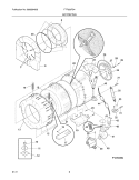 MOTOR/TUB Diagram and Parts List for FTF530FS4  Frigidaire Washer