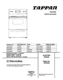 COVER Diagram and Parts List for TEF353AQA  Tappan Range