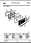 LOWER OVEN DOOR PARTS Diagram and Parts List for 72-3651-00-04  Tappan Range