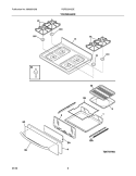 TOP/DRAWER Diagram and Parts List for FGFB337GCE  Frigidaire Range