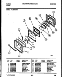 LOWER OVEN DOOR PARTS Diagram and Parts List for 72-3981-23-01  Tappan Range