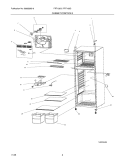 SHELVES/CONTROL Diagram and Parts List for FRT105GW0  Frigidaire Refrigerator