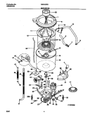MOTOR / TUB Diagram and Parts List for FWX433RBS5  Frigidaire Washer