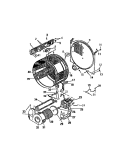 DRUM, MOTOR Diagram and Parts List for DEC310A1W  Kelvinator Dryer