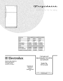 COVER Diagram and Parts List for FRT21IL5DWA  Frigidaire Refrigerator