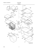 SHELVES Diagram and Parts List for PLHS237ZDB0  Frigidaire Refrigerator