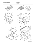 SHELVES Diagram and Parts List for GLRT185TDW2  Frigidaire Refrigerator