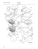 SHELVES Diagram and Parts List for GS23HSZDPW6  Frigidaire Refrigerator