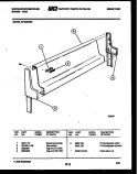 BACKGUARD Diagram and Parts List for GF620NW2  Frigidaire Range