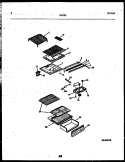 SHELVES AND SUPPORTS Diagram and Parts List for 95-1522-23-00  Tappan Refrigerator