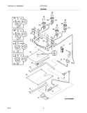 BURNER Diagram and Parts List for LFGF3020MBA  Frigidaire Range