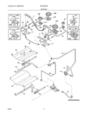 BURNER Diagram and Parts List for EW30GS65GW5  Electrolux Range