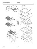 SHELVES Diagram and Parts List for FRS26F4DQ3  Frigidaire Refrigerator