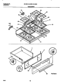 TOP / DRAWER Diagram and Parts List for 30-4952-00-03  Tappan Range