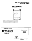 COVER Diagram and Parts List for FDE558GGS0  Frigidaire Dryer