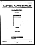COVER Diagram and Parts List for MWX121RBWL0  Frigidaire Washer