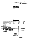 COVER Diagram and Parts List for GRT21PRHD4  Gibson Refrigerator
