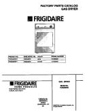 COVER Diagram and Parts List for FDG546RET1  Frigidaire Dryer