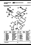 BURNER, MANIFOLD AND GAS CONTROL Diagram and Parts List for GF201ND3  Frigidaire Range