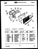 DOOR PARTS Diagram and Parts List for 37-2227-23-01  Tappan Range
