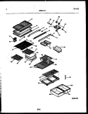 SHELVES AND SUPPORTS Diagram and Parts List for RT216PLD0  Frigidaire Refrigerator