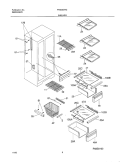 SHELVES Diagram and Parts List for FRS20ZRGB6  Frigidaire Refrigerator