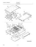 TOP/DRAWER Diagram and Parts List for FPES3085KFD  Frigidaire Wall Oven