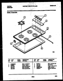 COOKTOP PARTS Diagram and Parts List for 14-3028-08-03  Tappan Cooktop