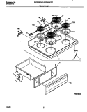 TOP / DRAWER Diagram and Parts List for FEF353BFDC  Frigidaire Range